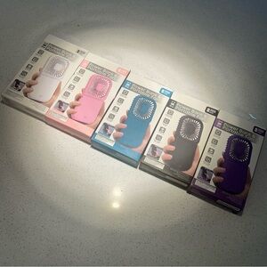 Portable Power Bank Hand Fan - Pink, Blue, Purple